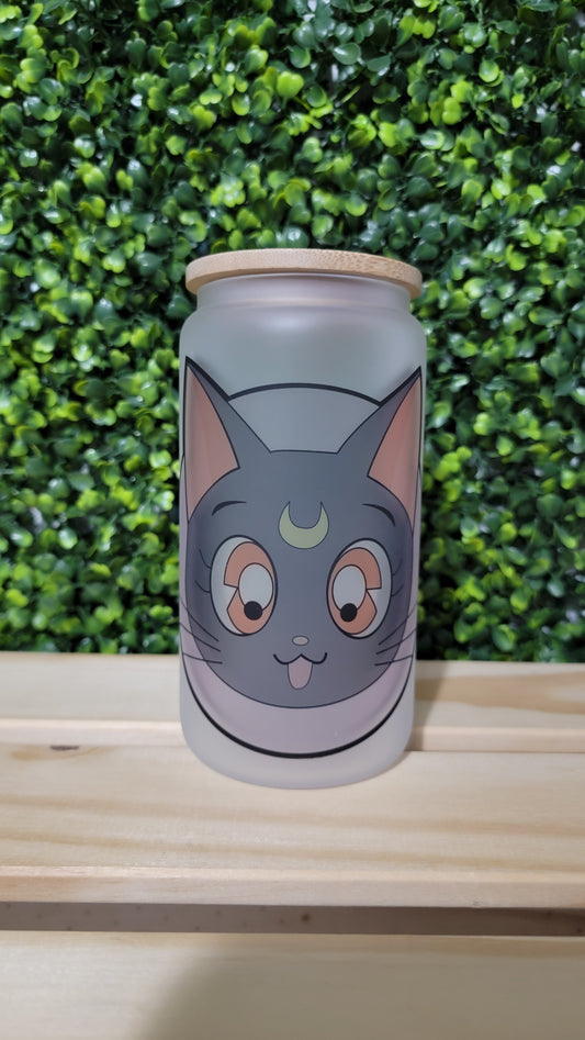Cat Bamboo Glass Can